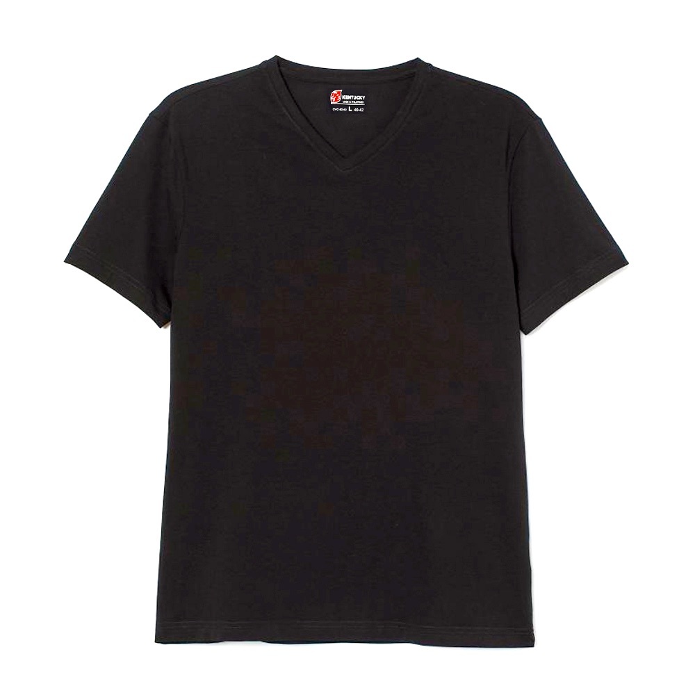 Kentucky | V-Neck TShirt Unisex Plain Black Cotton for Adults 2pcs